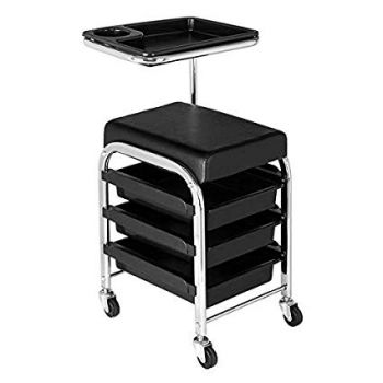 Beauty Salon Trolley Chair With 3 Drawers for Nail